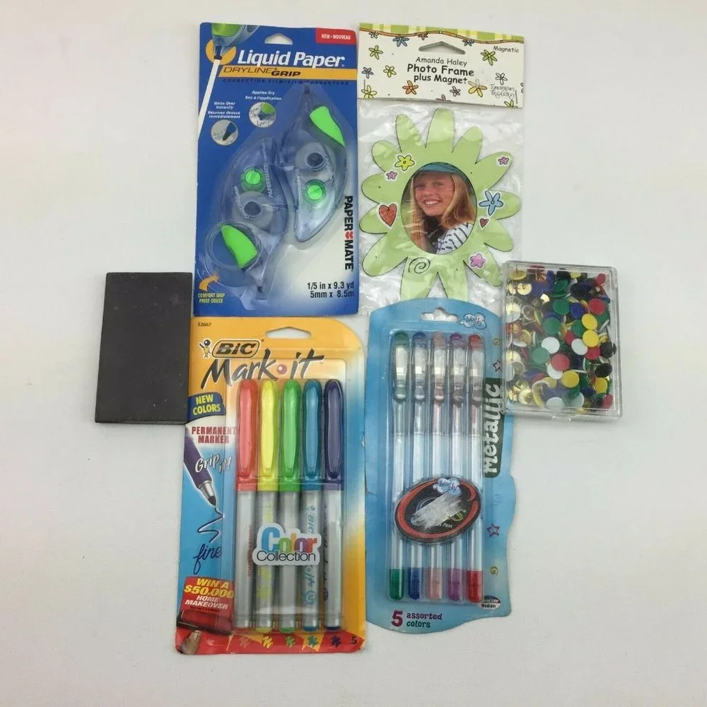 Office Supply Lot Bic Permanent Marker Paper Mate White Out Dry Metallic Gel Pen